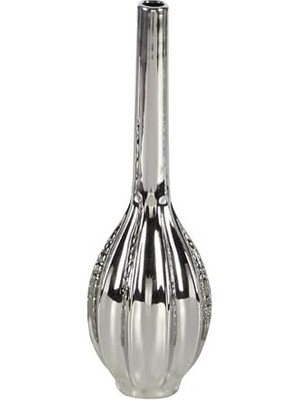 Mabelme Store Prime Deco 79 Değişen Desenli Seramik Tomurcuk Vazosu, 3'lü Set 3 "w, 12" H, Gümüş