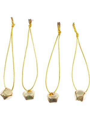 Mabelme Store Prime Bebek Yılbaşı Ağaç Süs Hobi Zilli Çok Amaçlı Etkinlik Doğum Günü Zil Dekoratif Ipli Süs 4 Adet