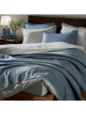 Linens Gloria Tek Kişilik Gri/mavi Battaniye