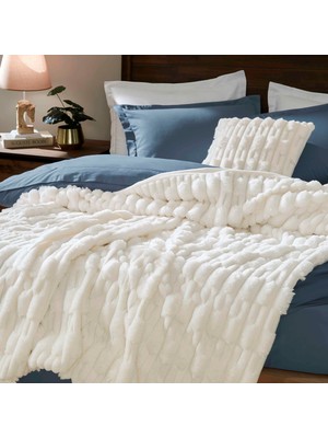 Linens Latrell Çift Kişilik Battaniye Ekru