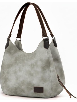 Happy Trend Vintage Kadın Pu Deri Günlük Omuz Çantası Üç Bölmeli Hobo - Tote El Çantası