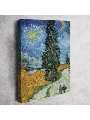 happy trend gogh - selvili ve yıldızlı yol - kanvas tablo 60 x 90 cm dünya ressamlarından aynı gün  kargo