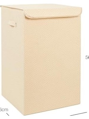 Mabelme Store Prime Bej Çamaşır Kutusu 36 x 36 x 56 cm