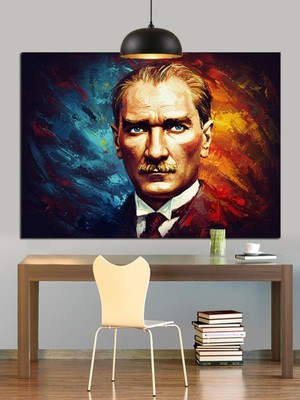 Happy Trend Atatürk Portresi Dekoratif Kanvas - Mdf Ahşap Tablo