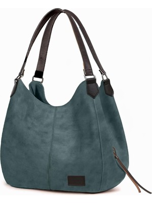 Happy Trend Vintage Kadın Pu Deri Günlük Omuz Çantası Üç Bölmeli Hobo - Tote El Çantası