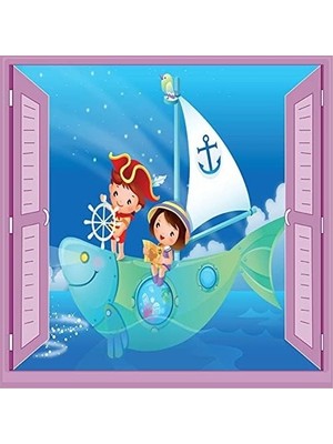 Mabelme Store Prime Çocuk Odası Bebek Odası Pencere Poster Duvar Kağıdı Kaptan