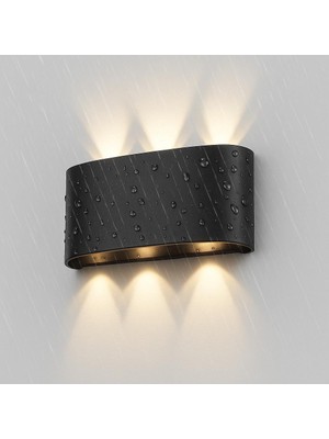 Mabelme Store Prime 9W Dekoratif Çift Yönlü Bahçe Aplik – IP65 Su Geçirmez, Mercekli Led, 3200K Günışığı Rengi, Iç ve Dış Mekan Duvar Aydınlatması, Modern Siyah Göv