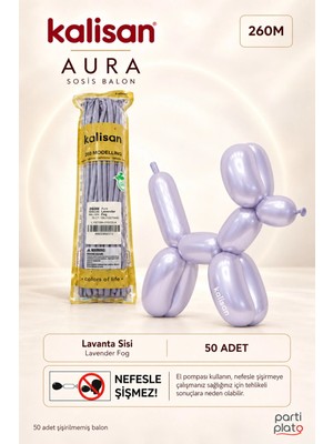 Kalisan Aura Lavanta Sisi (Lavender Fog) 260M 50’li Sosis Modelleme Lateks Balon