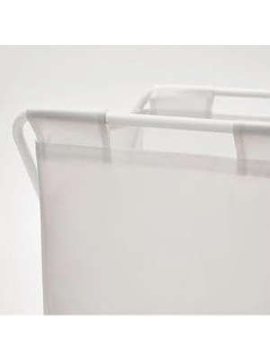 Mabelme Store Prime 50 Litre Beyaz,katlanır, Çamaşır Sepeti Açılır Kapanır Pratik Kirli Sepeti 50 Lt U42X G43X Y60 cm