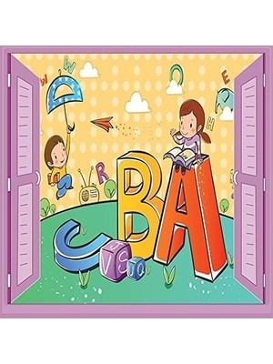 Mabelme Store Prime Çocuk Odası Bebek Odası Pencere Poster Duvar Kağıdı Abc