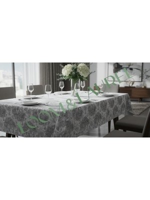 Mabelme Store Prime Dokuma Dikdörtgen Masa Örtüsü 160 x 240 cm | Gri Ağırlıklı