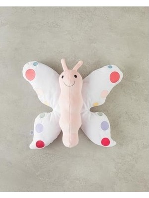 Mabelme Store Prime Butterfly Bebe Dekoratif Kırlent 40 cm Beyaz