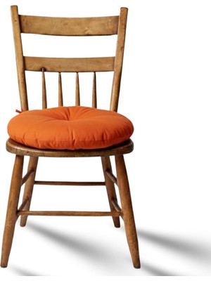 Happy Trend Pofidik Yuvarlak Sandalye Minderi Su Yağ Itici Yumuşak Dolgulu Minder Mutfak Balkon Bahçe 38 cm Turuncu