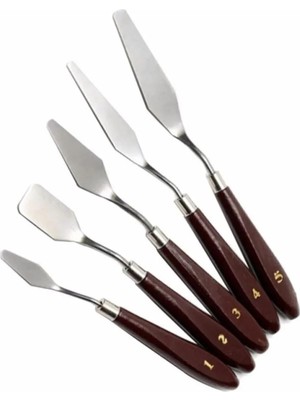 Happy Trend Winky Resim Spatula Set, Metal Spatula 5'li Pasta Paleti