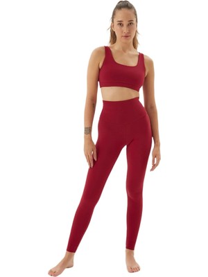 Happy Trend Active Kadın Organik Pamuk Basic Tayt - Gots Sertifikalı, Yüksek Bel, Çift Kat Korsaj, Orta Yoğunluklu Yoga Pilates Taytı
