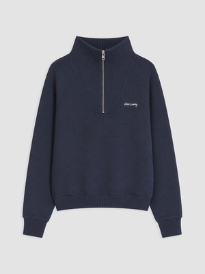 LC Waikiki Lcw Vision Lacivert Dik Yaka Oversize Kadın Sweatshirt