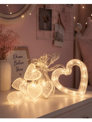 Kalp Figürlü LED Neon Dekor Işığı Romantik Ortam Aydınlatması