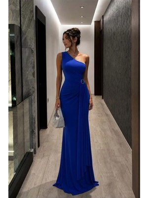Burada Bulabilirsin Kadın Tek Omuz Kemerli Maxi Abiye Elbise