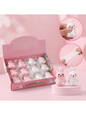 Ttt Tavşan Tasarımlı Squishy - 12'li Paket - Karışık Renk - Yumuşak Oyuncak