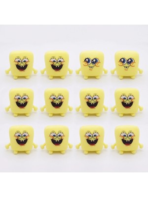 Ttt Sünger Bob Tasarımlı Squishy - 12'li Paket - Yumuşak Oyuncak - Farklı Model