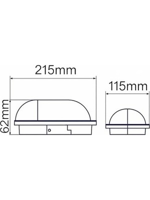 Mabelme Store Prime 15W Siyah IP65 Oval LED Tavan ve Duvar Lambası | 1500 Lümen Beyaz Işık | Su ve Toz Geçirmez Banyo Bahçe Balkon Aydınlatma Armatürü 220V