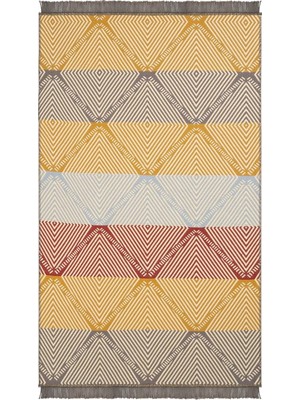 Mabelme Store Prime Lovely 2412 B Renkli Kilim Makinede Yıkanabilir Çift Taraflı Akrilik Ince Banyo Balkon Mutfak Kilimi