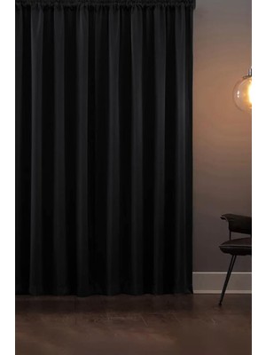 Happy Trend Blackout Işık Geçirmez Fon Perde Siyah Pilesiz Ekstraforlu Karartma Güneşlik 300X260