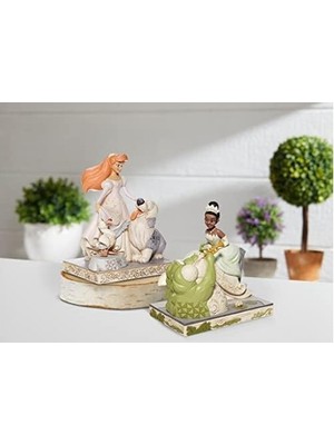 Mabelme Store Prime - Prenses ve Kurbağa ' Güzellik' Beyaz Ormanlık Heykelcik, 19 cm (Y) x 12 cm (G) x 18,5 cm (D)