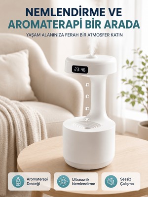 Str Store Yağmur Damlası Hava Nemlendirici Ultrasonik Buhar Makinesi 800 ml Aroma Difüzör