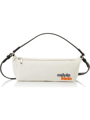 Kawin Cal Vin Klein Graphıc Canvas Conv Bag Kadın Omuz Çantası Whıte Canvas Os