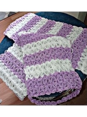 Mabelme Store Prime Rapithwin El Yapımı Örgü Doğal Lif Mor (40X16 Cm), Tek Ebat