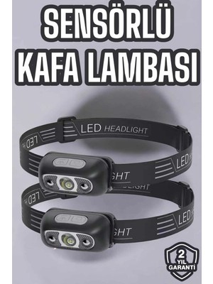 Royaleks Kafa Lambası Kamp Lambası LED Işık Şarjlı Ayarlanabilir