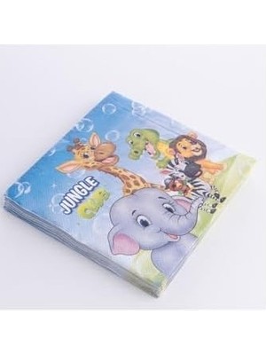 Mabelme Store Prime Jungle Club Temalı 20 Adet Peçete, 33X33 cm
