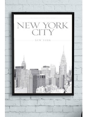Mabelme Store (PSTER12823) New York Manzara Çerçeveli Tablo (50X70CM)