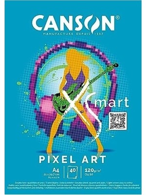 Mabelme Store Prime Canson Xsmart Çizim Kağıdı, Beyaz, Düz, 120 G/m², Uzun Taraflı, A4-21 x 29,7 Cm, Beyaz, 40 Yaprak