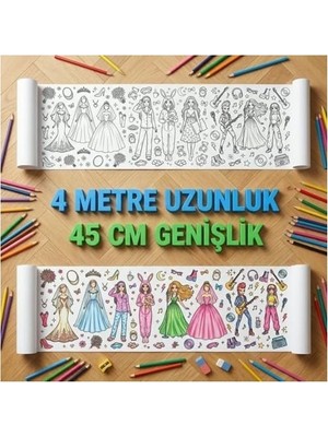 Mabelme Store Prime Boyama Kağıdı Mankenler Moda Dünyası Rulo 4 Metre Uzunluk 45 cm Genişlik