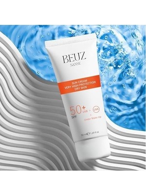 Mabelme Store Prime Beuz Sanse SPF50+ Kuru Ciltler Için Çok Yüksek Korumalı Güneş Kremi & Makyaj Bazı - 50 ml