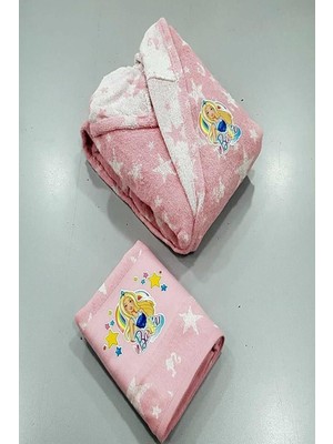 Str Store Barbie Star Pembe 7-8 Yaş 2 Parça Çocuk Bornoz Seti