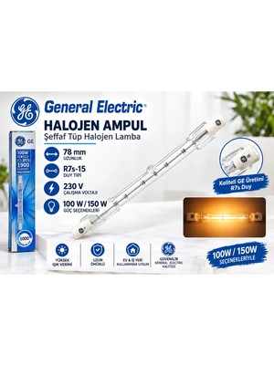 General Electric R7S Çubuk Halojen Ampul 100W 78MM