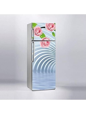 Mabelme Store Prime Buzdolabı Kaplama Dolap Kaplama Etiketi 3D Tünel Pembe Gül