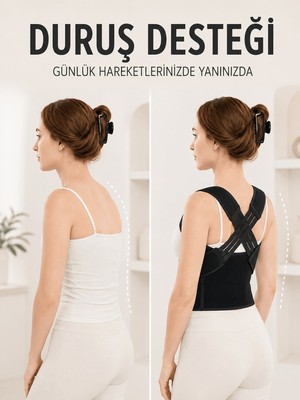 Str Store Postür Dik Duruş Korsesi Sırt Destekli Ayarlanabilir Lastikli Bel Korsesi