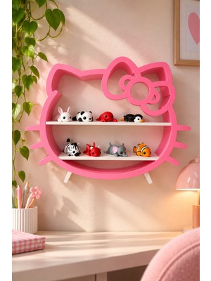 Neo Gift Hello Kitty Dekoratif Pembe Duvar Rafı | Çocuk Odası Dekorasyonu