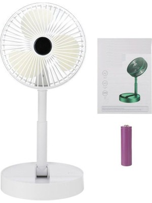 Epilons Katlanır Teleskopik Zemin Fanı Yaz Sessiz Masaüstü USB Şarj Edilebilir Taşınabilir Mini Fan