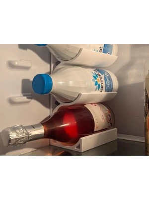 Mabelme Store 3D Baskı Buzdolabı Şişe Tutucu Dikey Şişe Düzenleyici Raf Içi Şişe Standı Gri