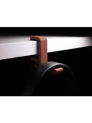 Mabelme Store 3D Baskı Masa Kenarı Kulaklık Askısı Çizgili Kulaklık Tutucu Sıkıştırmalı Kulaklık Askısı 10-40 mm - Bakır