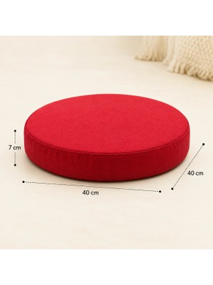 Mabelme Store Yuvarlak Blok Minder · 40 × 40 × 7 cm | Kırmızı | Iç Mekân