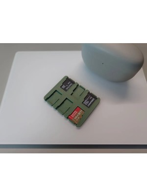 Mabelme Store 3D Baskı Micro Sd Kart Saklama Kutusu Yaylı Kartlık Mikro Sd Kart Tutucu Ince Düzenleyici Yeşil