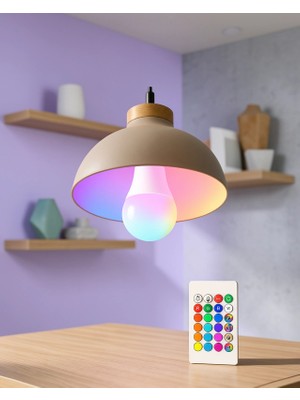 Mabelme Store Rgb LED Lamba Kumandalı E27