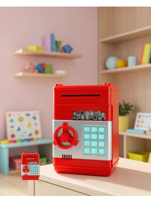 Mabelme Store Şifreli Kırmızı Atm Tasarımı Kumbara