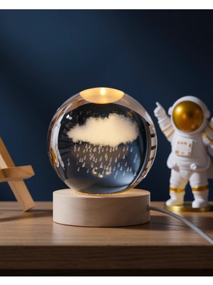 Mabelme Store 3D Yağmur Bulutu Kristal Gece Lambası